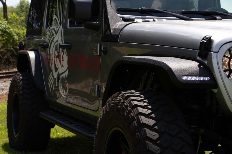 Jeep Rubicon Fenders - Rear - Fishbone Offroad - Elite Aluminum - Black textured - `18-`27
